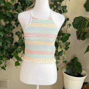 FOREVER 21 Multicolored Ruched Tank Top | medium